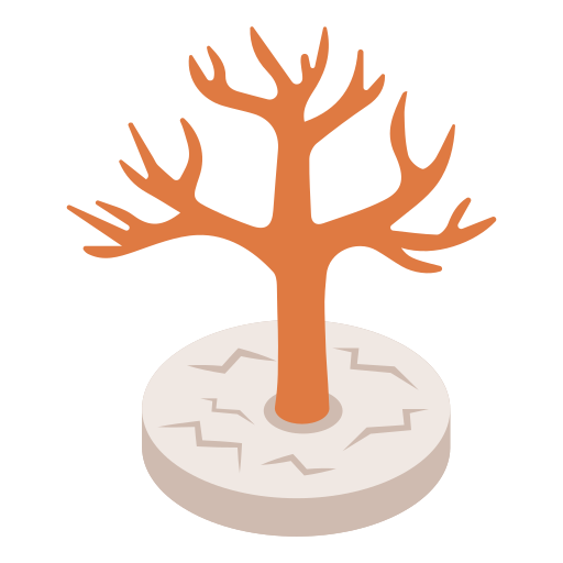 Illustration of bare tree on cracked ground