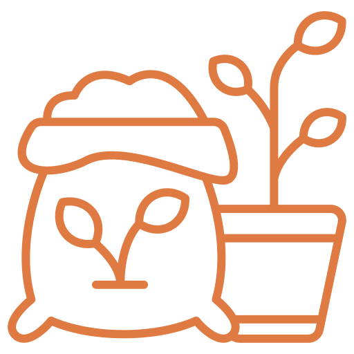 Gardening tools and plant illustration