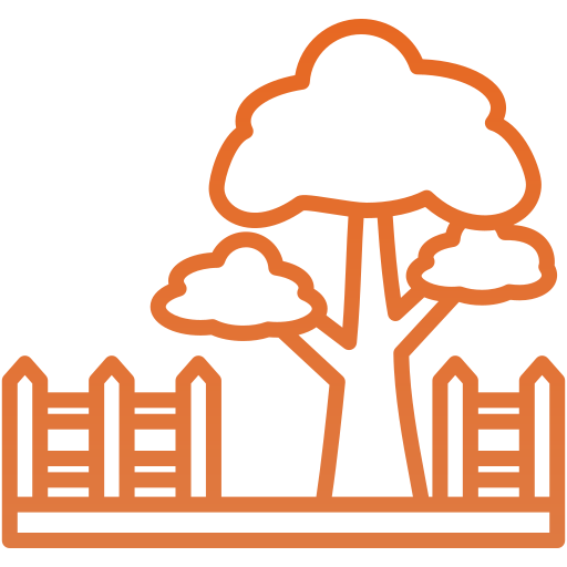 Icon of tree with fence outline