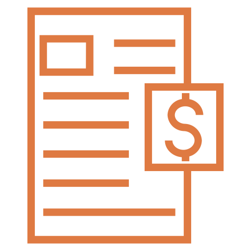 Invoice icon with dollar sign
