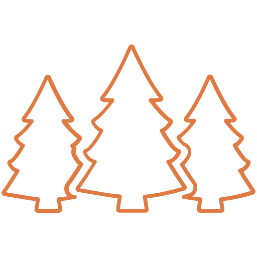 Outline of three evergreen trees